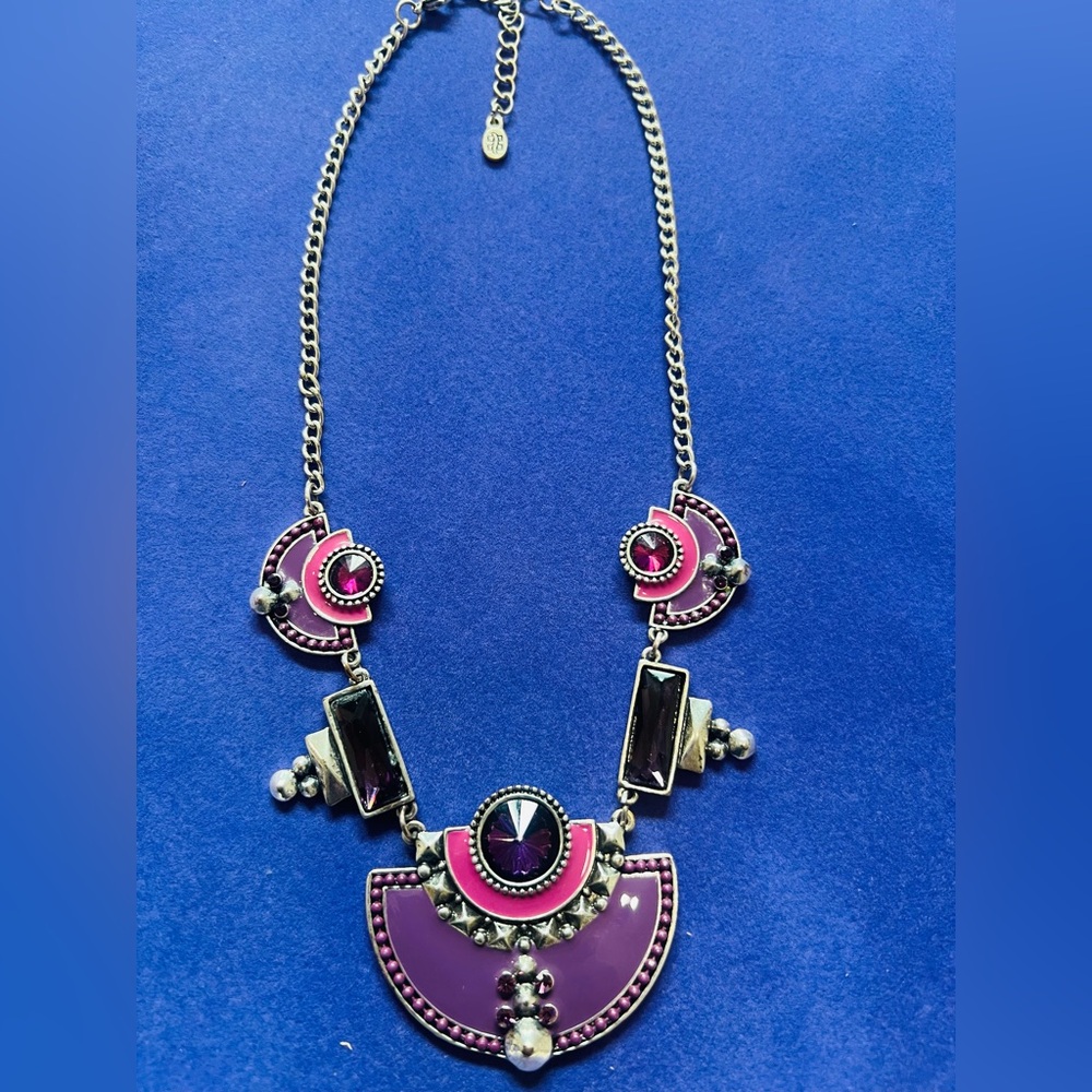 Purple power statement necklace -